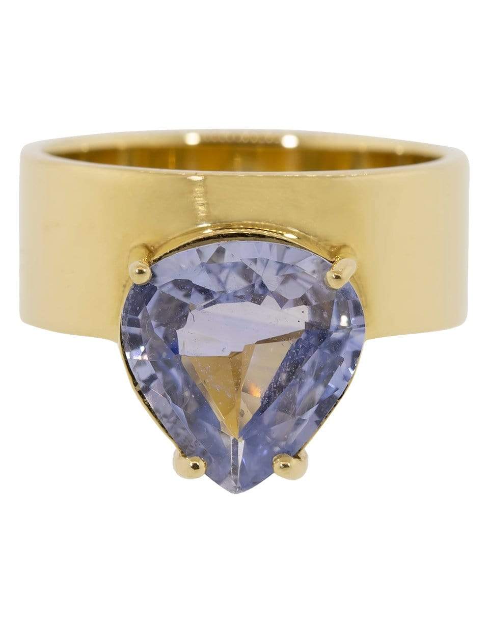 WWAKE-Pear Sapphire Monoloith Ring-YELLOW GOLD