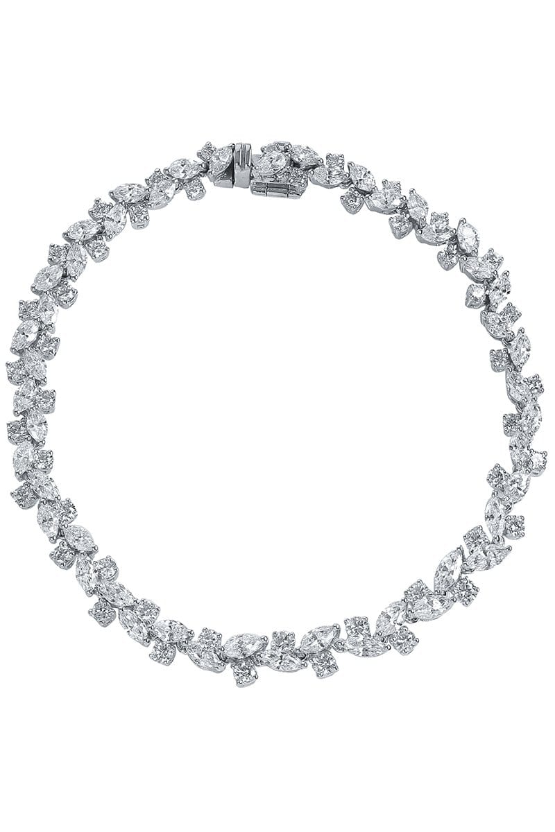YEPREM JEWELLERY-Marquise Diamond Bracelet-WHITE GOLD