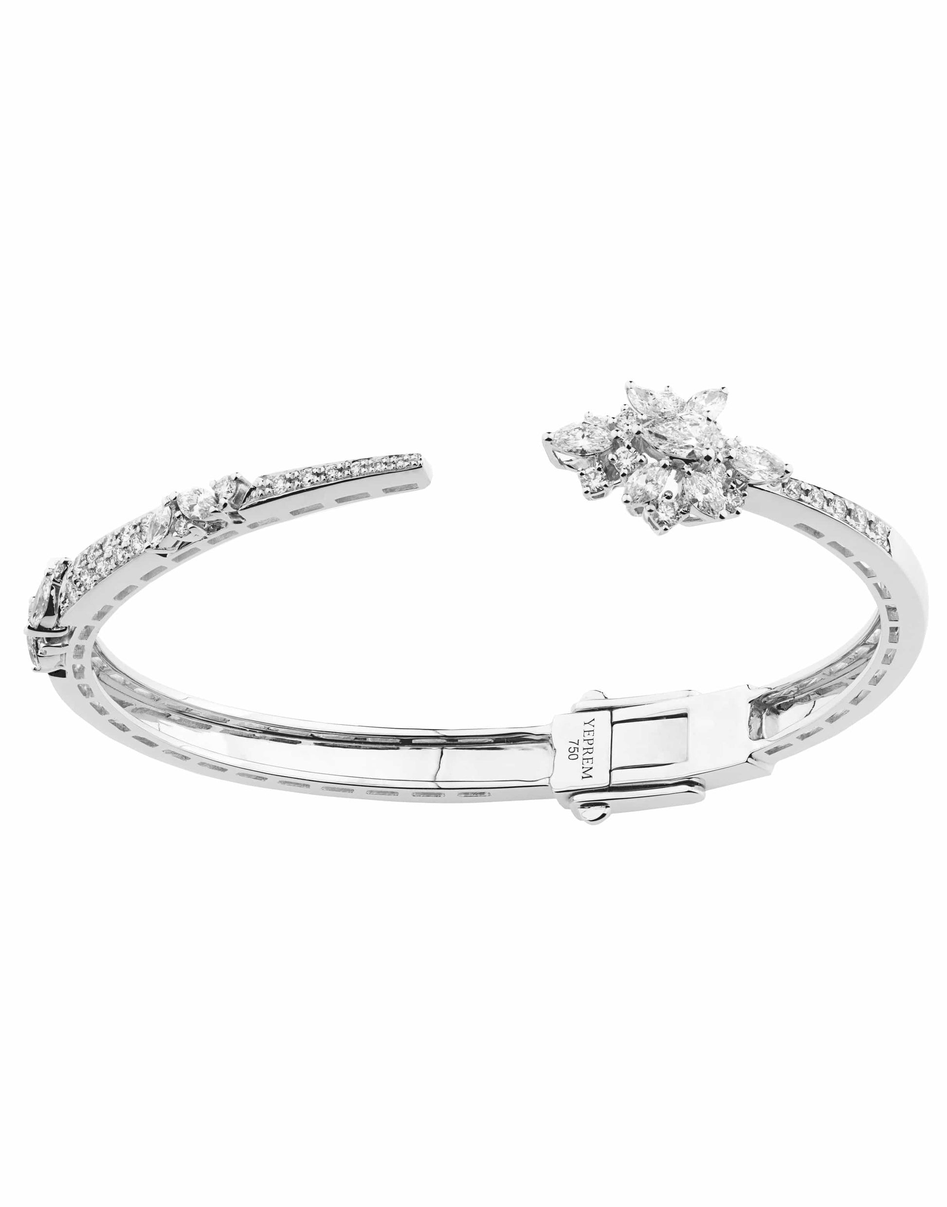 YEPREM JEWELLERY-Open Diamond Bracelet-WHITE GOLD