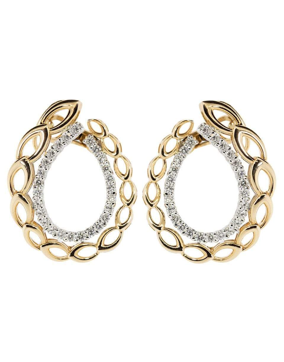 YEPREM JEWELLERY-Diamond Oval Earrings-ROSE GOLD