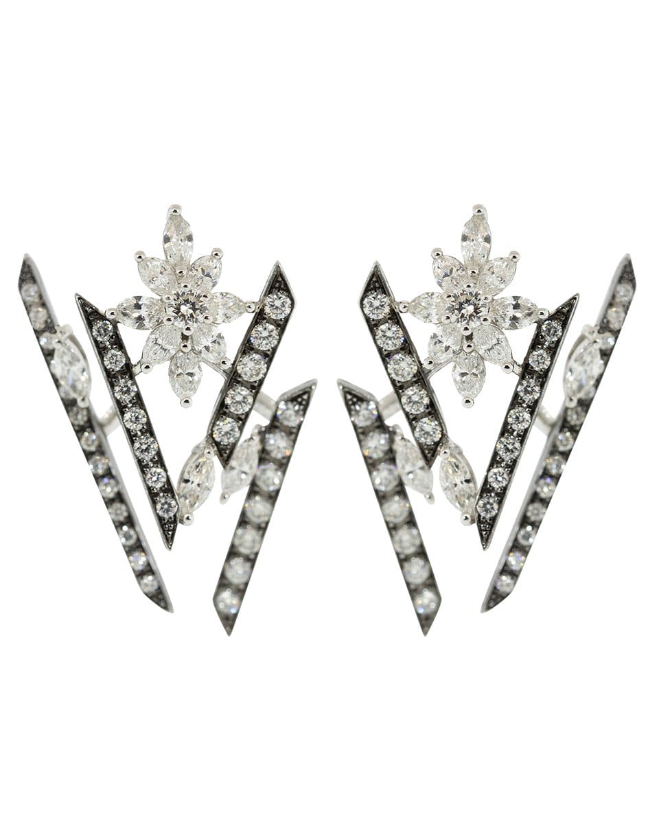 YEPREM JEWELLERY-Round and Marquise Diamond Earrings-WHITE GOLD