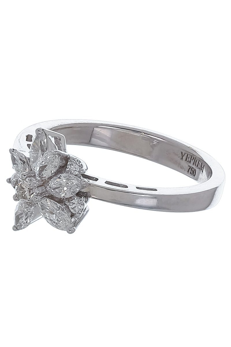 YEPREM JEWELLERY-Diamond Flower Ring-WHITE GOLD