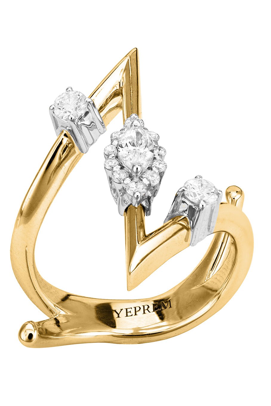 YEPREM JEWELLERY-Round Diamond Ring-YELLOW GOLD