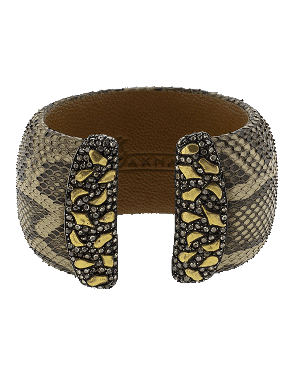 YOSSI HARARI-Python And Leather Cuff-GILVER