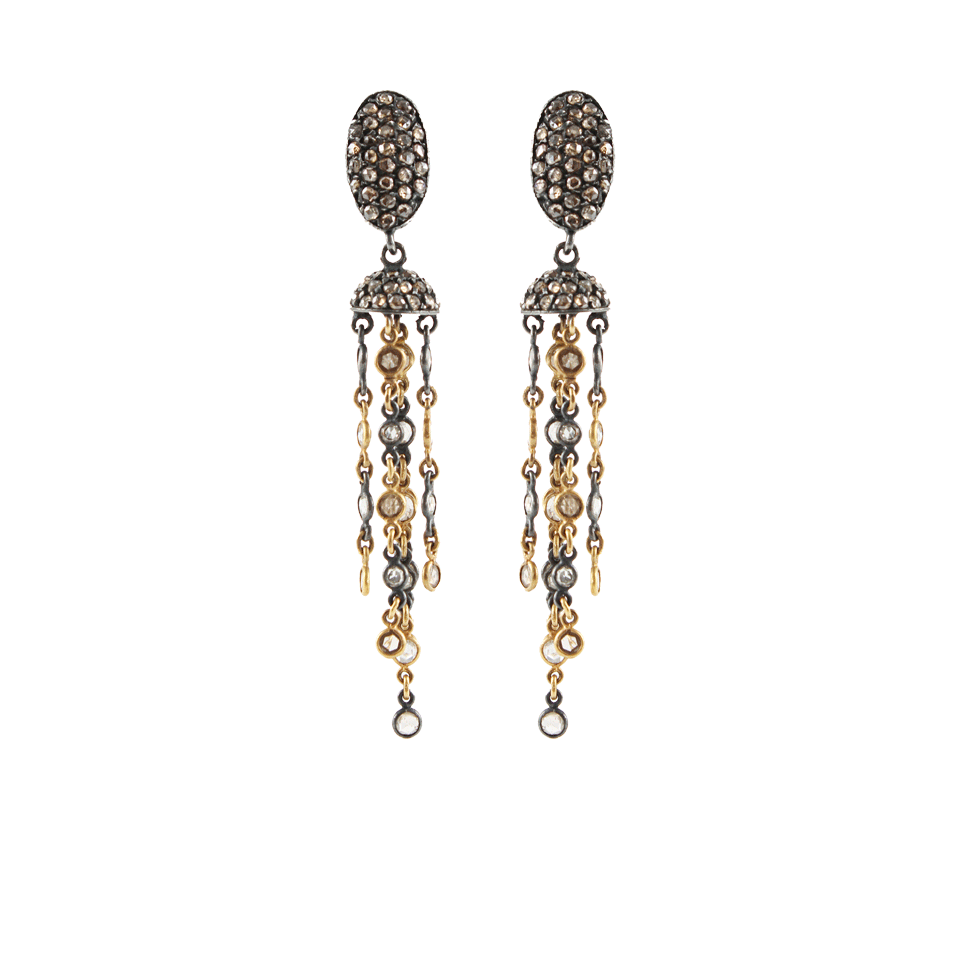 YOSSI HARARI-Topkapi Chain Diamond Earrings-GLVR/GLD