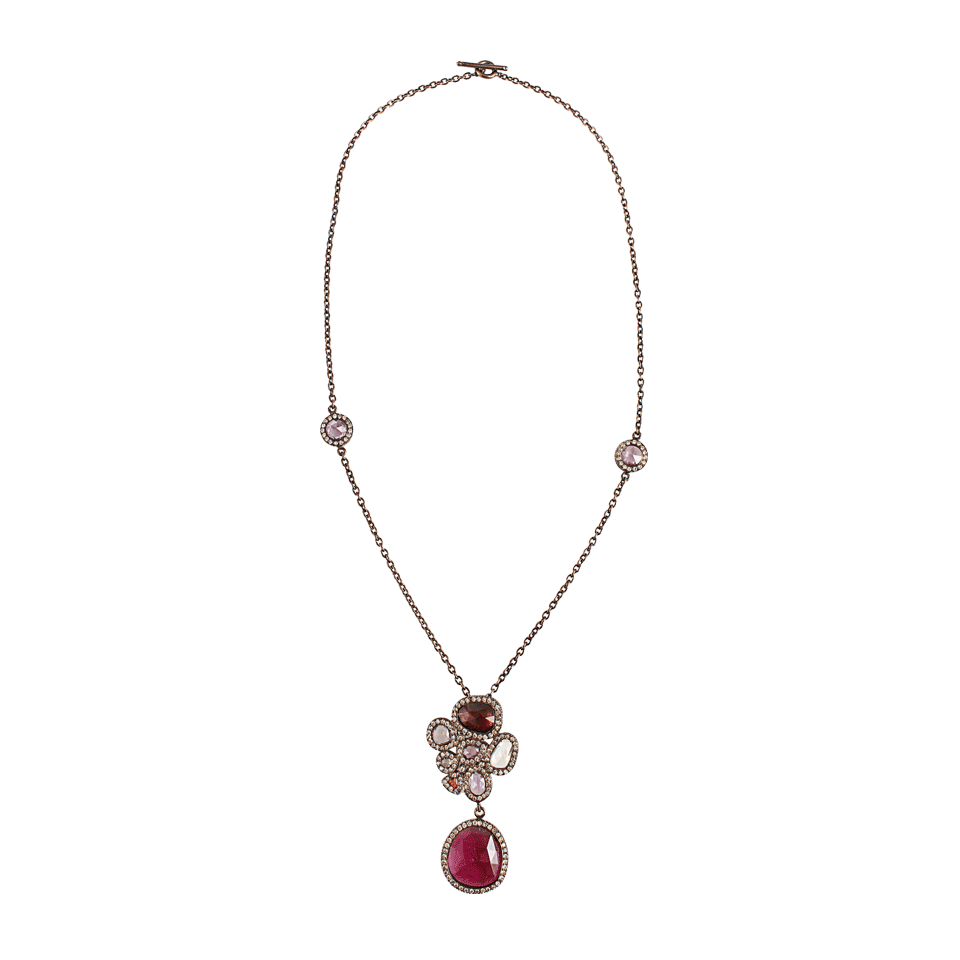 YOSSI HARARI-Butterfly Cluster Necklace-BRWN GLD