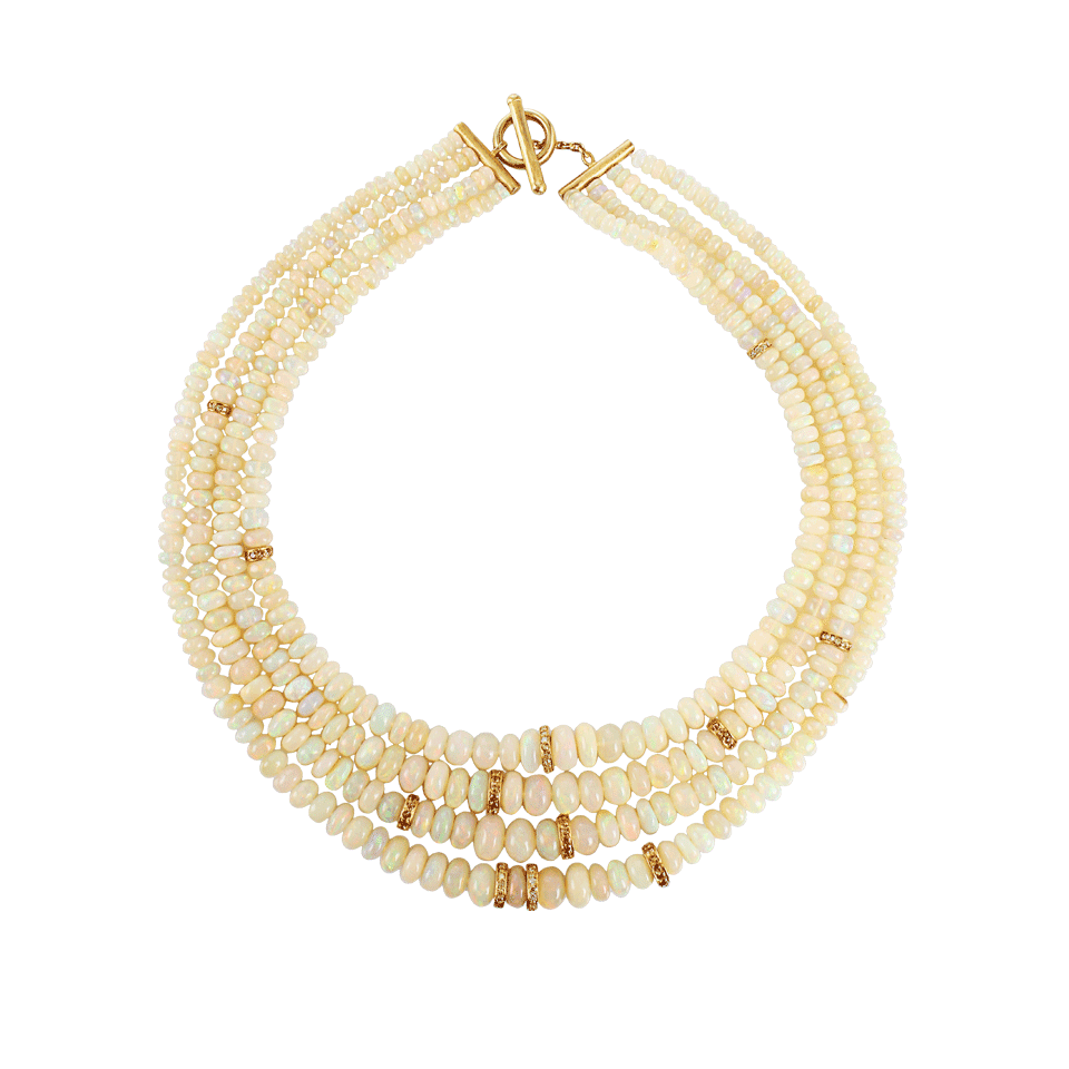 YOSSI HARARI-Four-Strand Roxanne Opal Necklace-YLLW GLD
