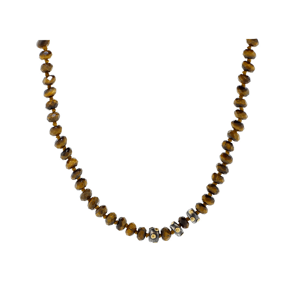 YOSSI HARARI-Libra Tiger Eye Wrap Necklace-YELLOW GOLD