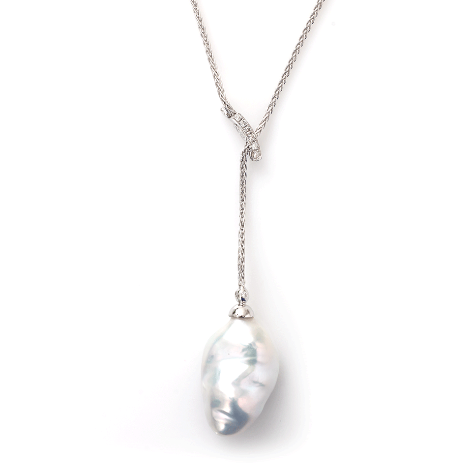 YVEL-White Fresh Water Keshi Pearl Necklace-