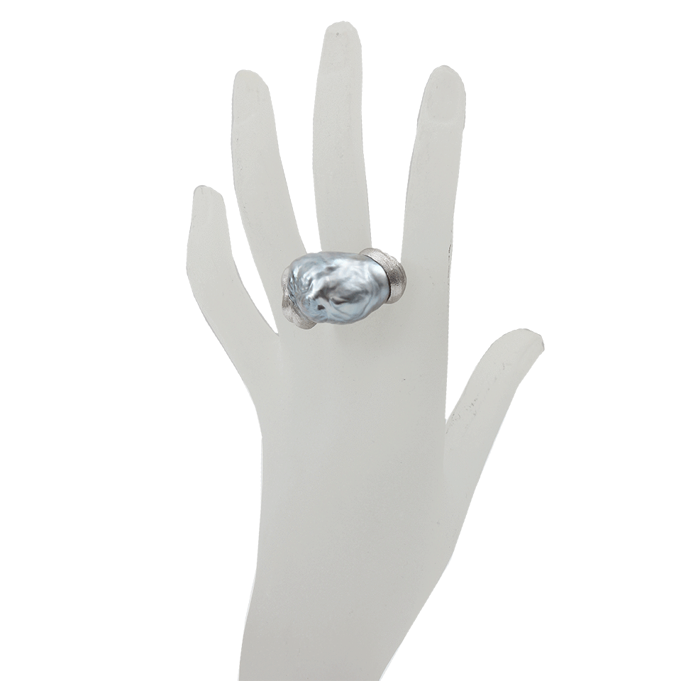 YVEL-Blue Baroque South Sea Pearl Ring-WHITE GOLD