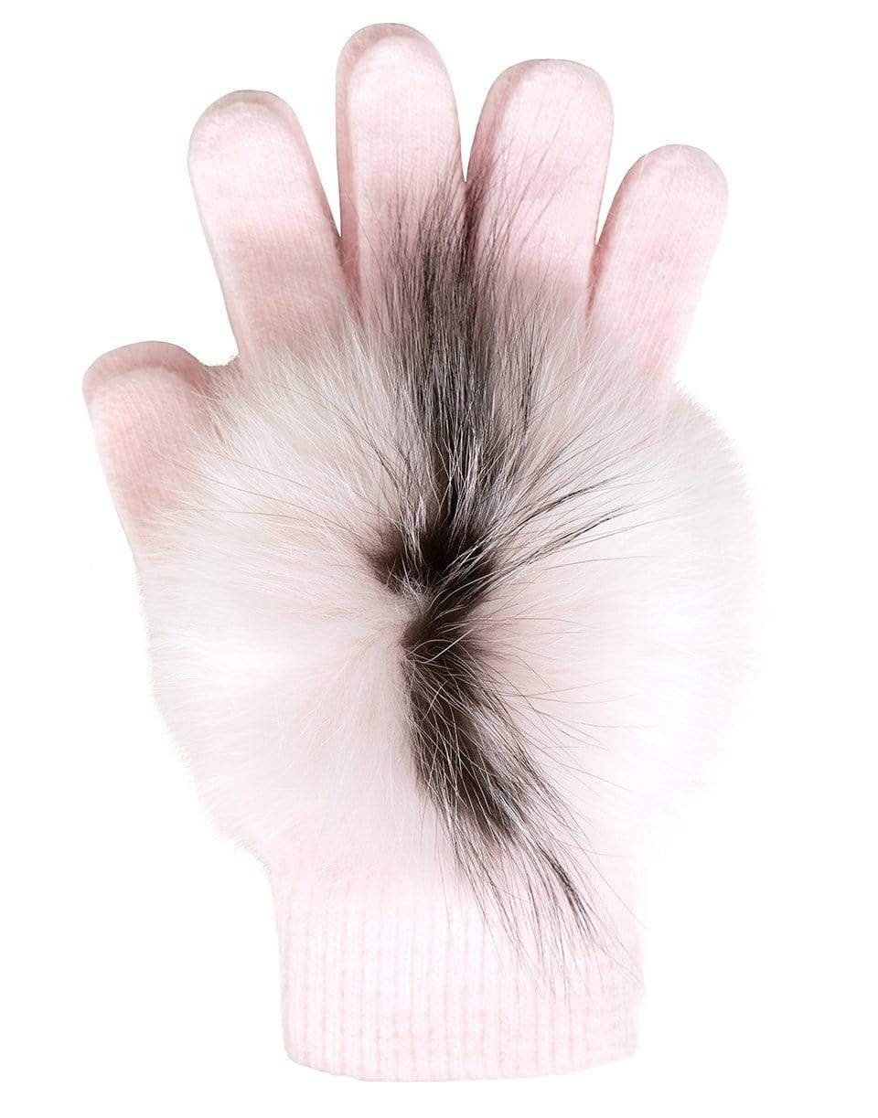 YVES SALOMON-Fox Knit Gloves - eau de rose-EAU DE R