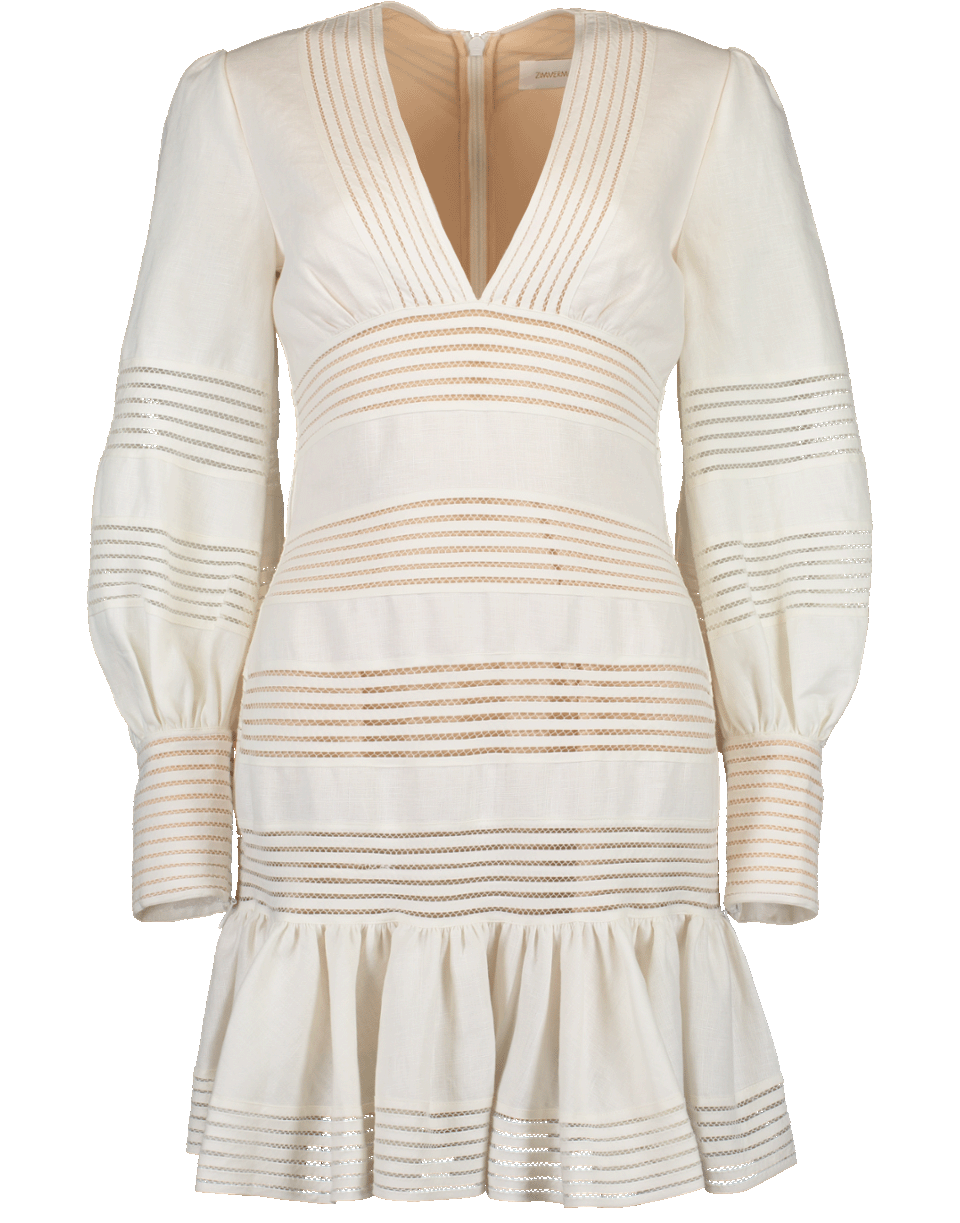 ZIMMERMANN-Corsage Linear Mini Dress-IVORY