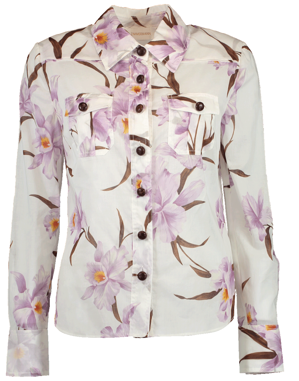 Corsage Orchid Print Shirt CLOTHINGTOPBLOUSE ZIMMERMANN   
