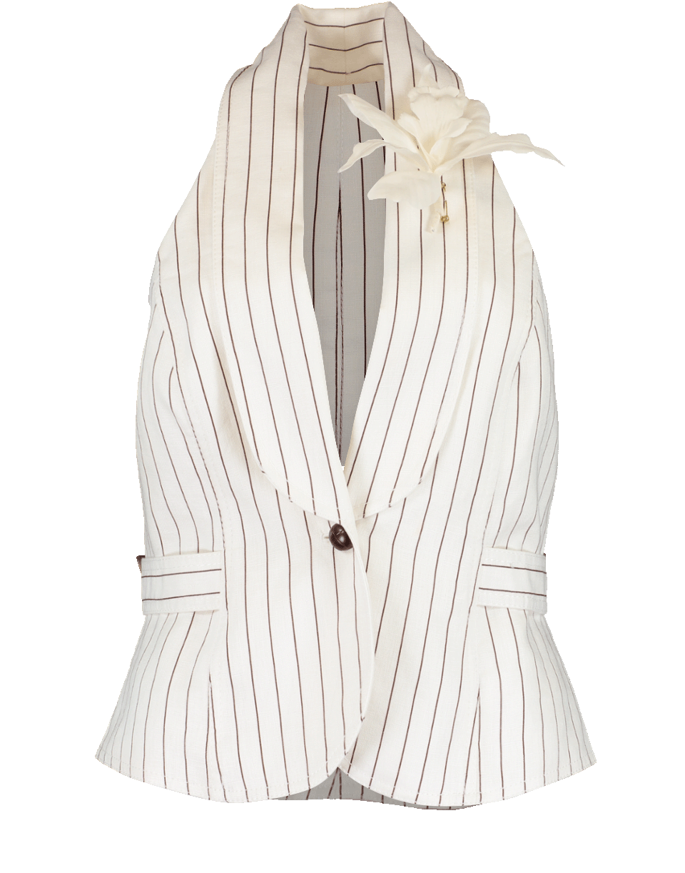 ZIMMERMANN-Corsage Tailored Pin Stripe Vest-NATURAL